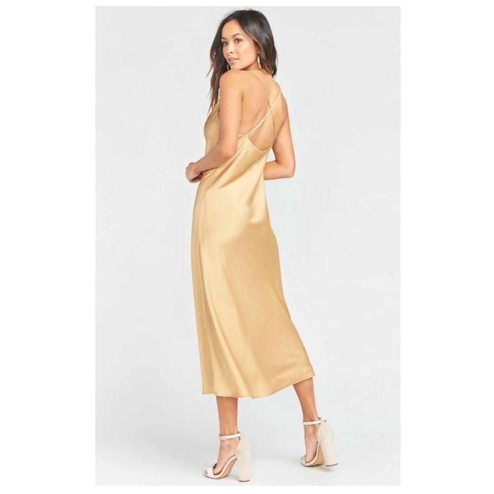 Show Me Your Mumu Verona Cowl Bridesmaid Slip Dress True Gold Luxe NWT$168 XS - Picture 2 of 8